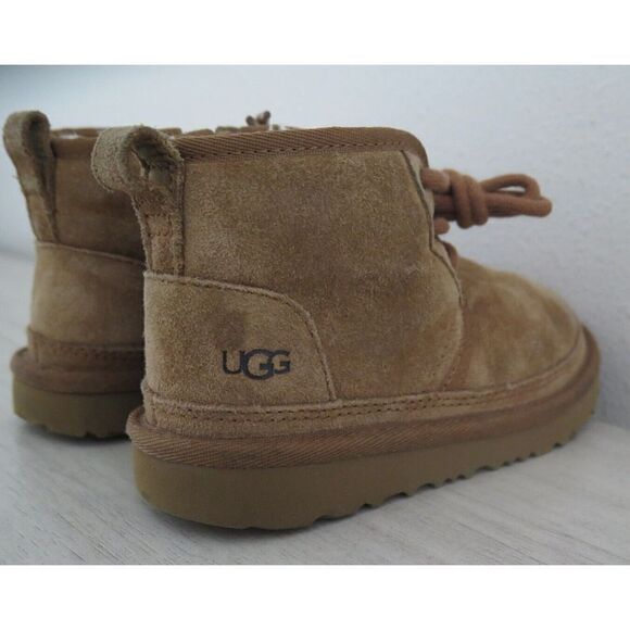 UGG 1017320T Kid's Sz 10 Chestnut Neumel II Suede Side Zip & Lace Up Boots $95+ - Picture 8 of 11
